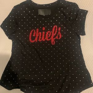Kansas City sparkle Chiefs polka dot tshirt